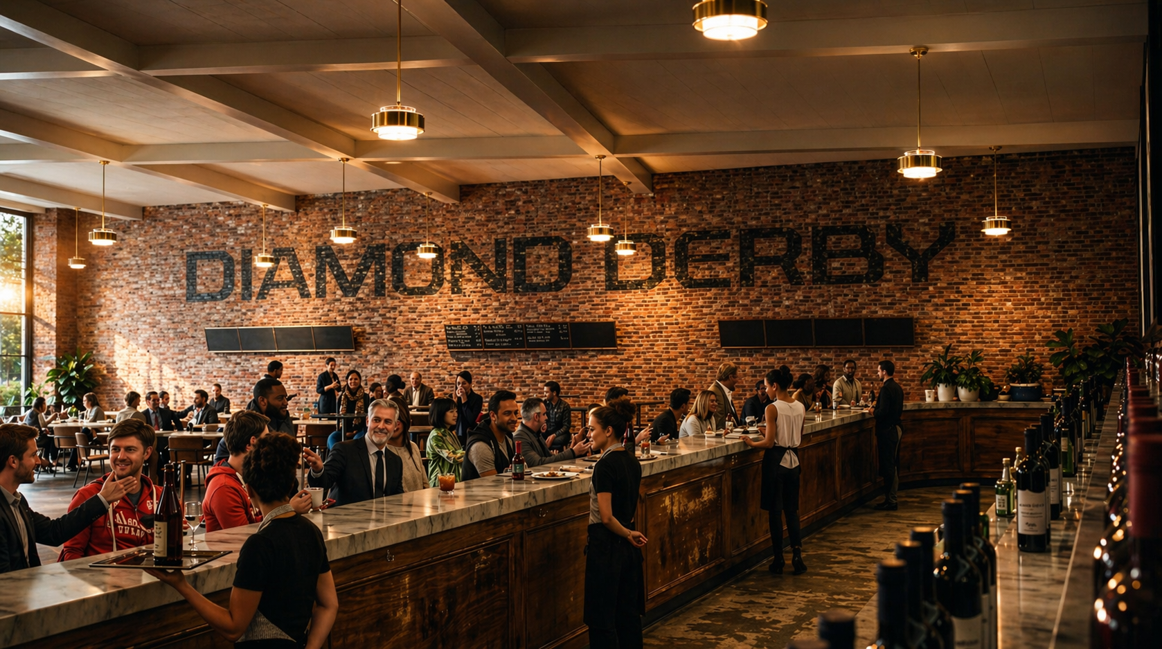Guests at the Diamond Derby bar and dining room