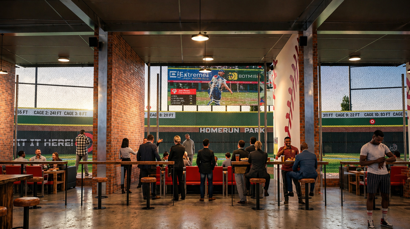 Groups gathered bay-side at the Homerun Park wall