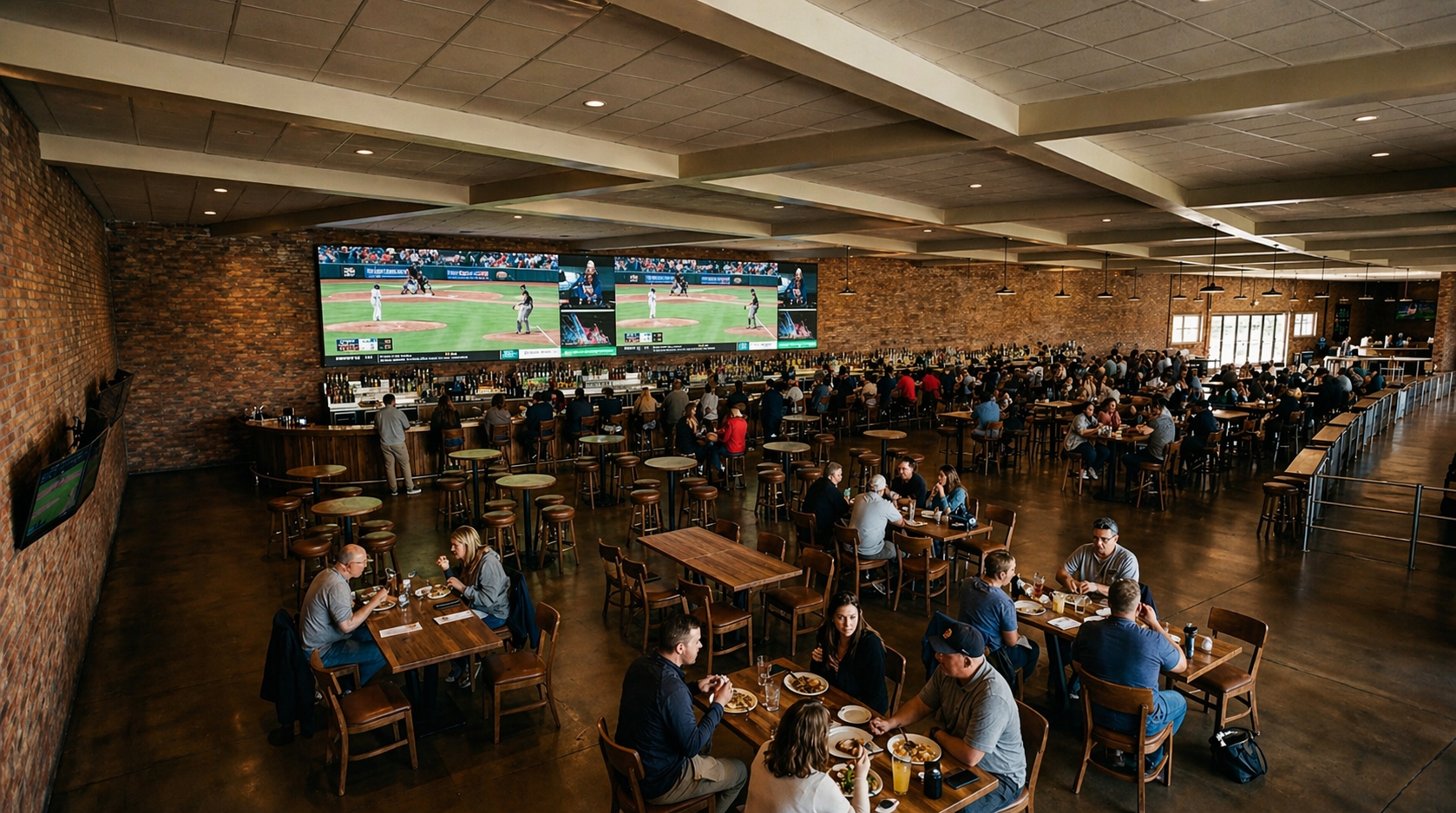 The Diamond Derby sports bar with multi-screen game wall